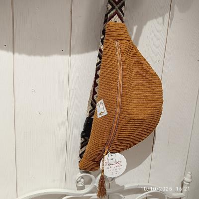 Sac Banane Matelassée Velours curry