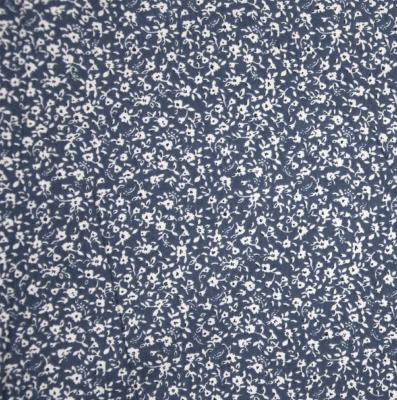 Tissu Flanelle de coton fleurs bleu
