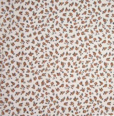 Tissu Flanelle de coton fleurs beige