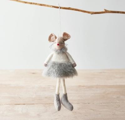 Souris de Noël Blanc Gris