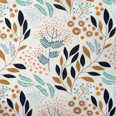 Tissu coton bio mimosa crème