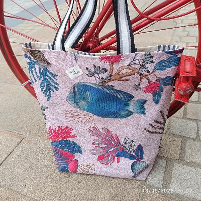  Cabas de Plage Poisson Bleu