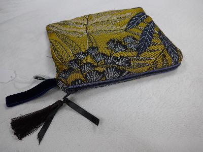  Pochette tissu Jacquard Feuillage