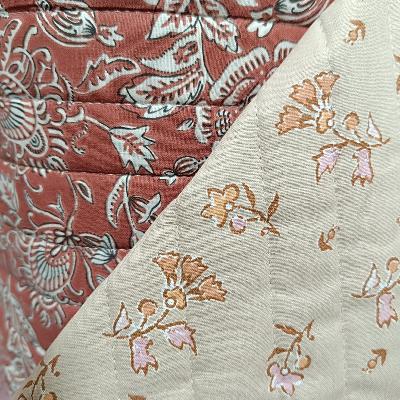 Tissu coton matelassé Indien Mehar Jaipur Marron