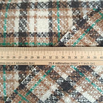 Tissu lainage carreaux marron